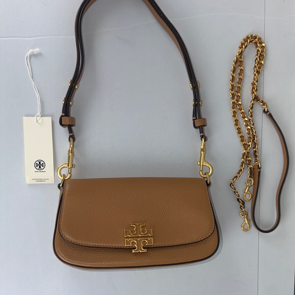 Tory Burch Tan Leather Adjustable Crossbody Bag - Picture 5 of 10